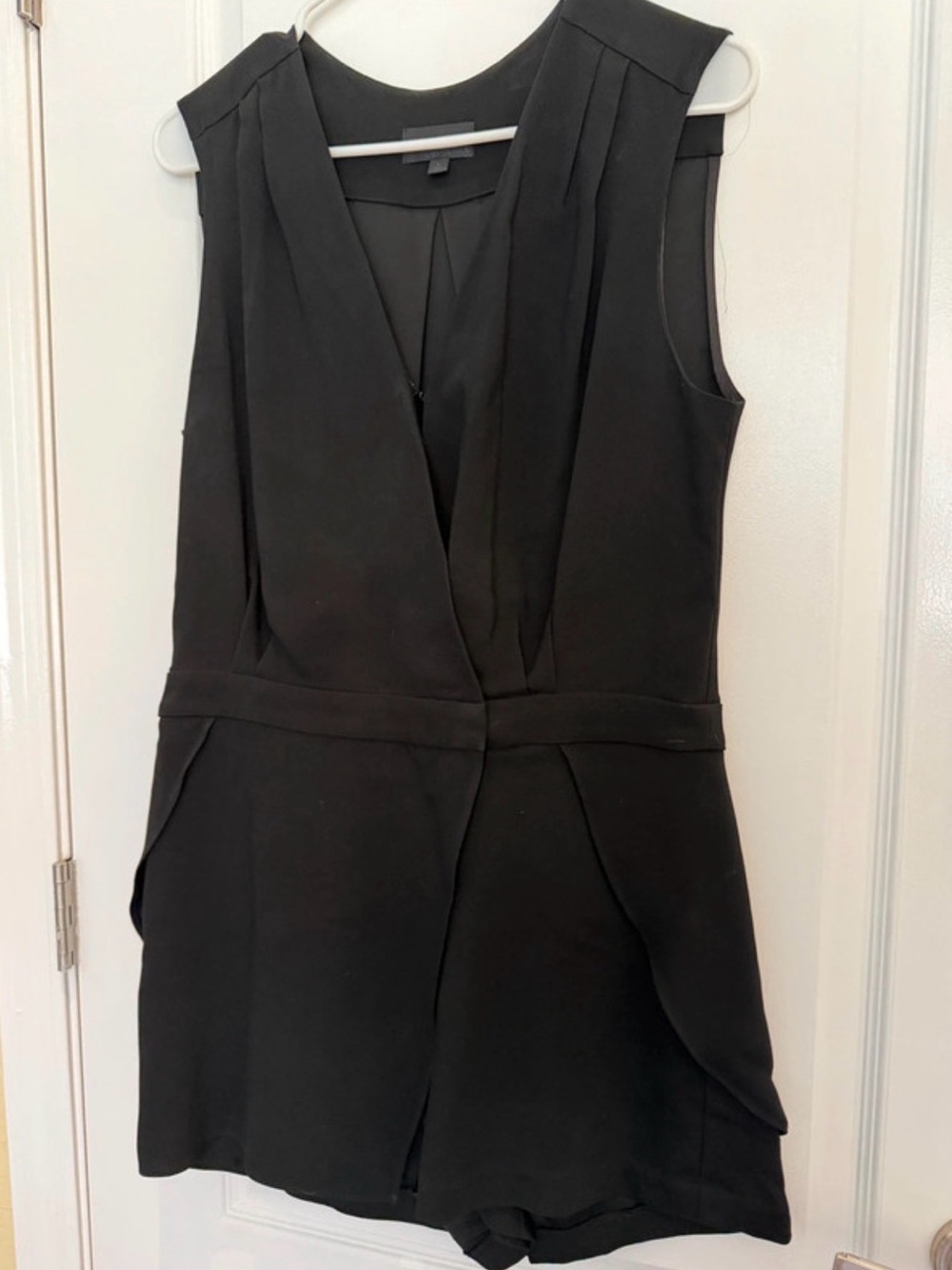 INTERMIX Black Sleeveless V-Neck Mini Dress Romper